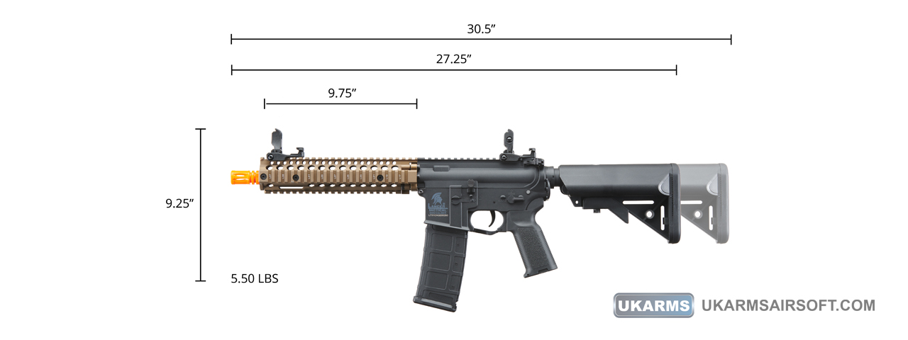 Lancer Tactical Gen 2 Raider M4 Airsoft AEG Rifle (Color: Black & Tan) - Click Image to Close