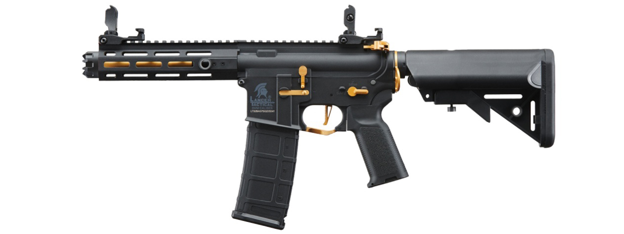 Lancer Tactical Gen 2 Hellion M-LOK 7" Airsoft M4 AEG Core Series (Color: Black & Gold)(No Battery and Charger)