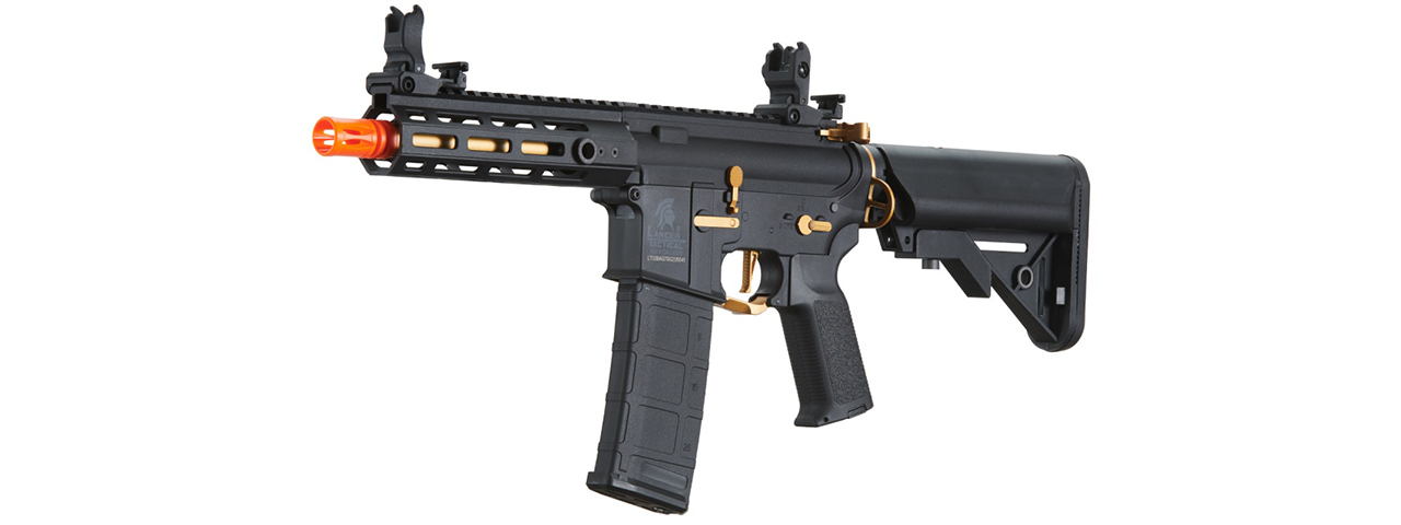 Lancer Tactical Gen 2 Hellion M-LOK 7" Airsoft M4 AEG Core Series (Color: Black & Gold)(No Battery and Charger)
