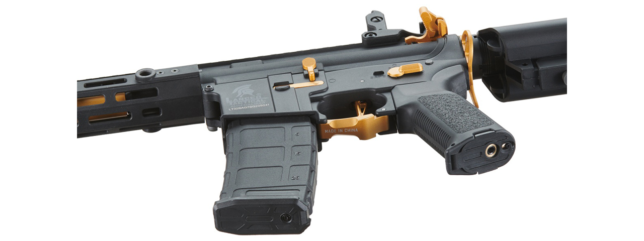 Lancer Tactical Gen 2 Hellion M-LOK 7" Airsoft M4 AEG Core Series (Color: Black & Gold)(No Battery and Charger)