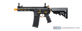 Lancer Tactical Gen 2 Hellion M-LOK 7" Airsoft M4 AEG (Color: Black & Gold)(Battery and Charger Included)