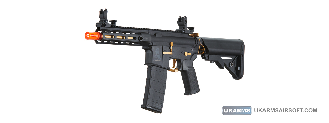 Lancer Tactical Gen 2 Hellion M-LOK 7" Airsoft M4 AEG (Color: Black & Gold)(Battery and Charger Included)