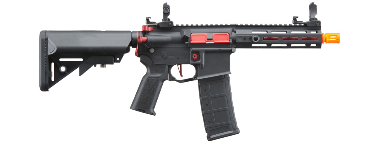 Lancer Tactical Gen 2 Hellion M-LOK 7" Airsoft M4 AEG Core Series (Color: Black & Red)(No Battery and Charger) - Click Image to Close