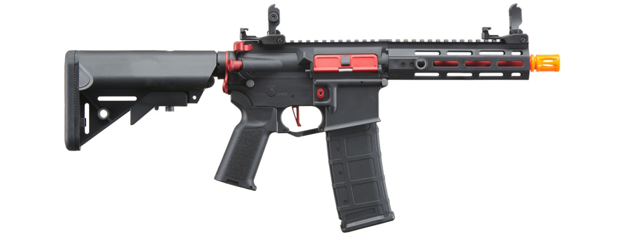 Lancer Tactical Gen 2 Hellion M-LOK 7" Airsoft M4 AEG Core Series (Color: Black & Red)(No Battery and Charger)