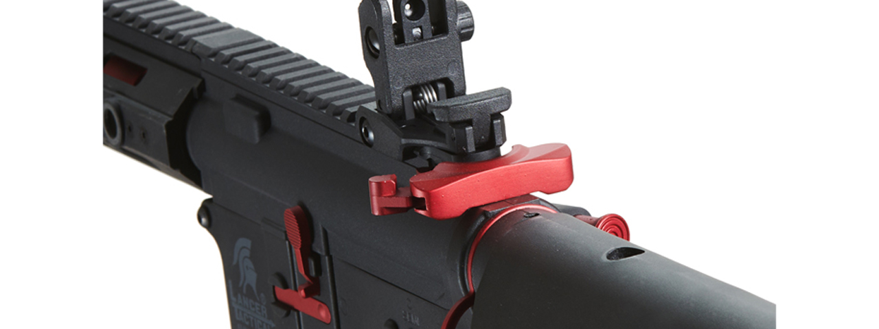 Lancer Tactical Gen 2 Hellion M-LOK 7" Airsoft M4 AEG Core Series (Color: Black & Red)(No Battery and Charger)