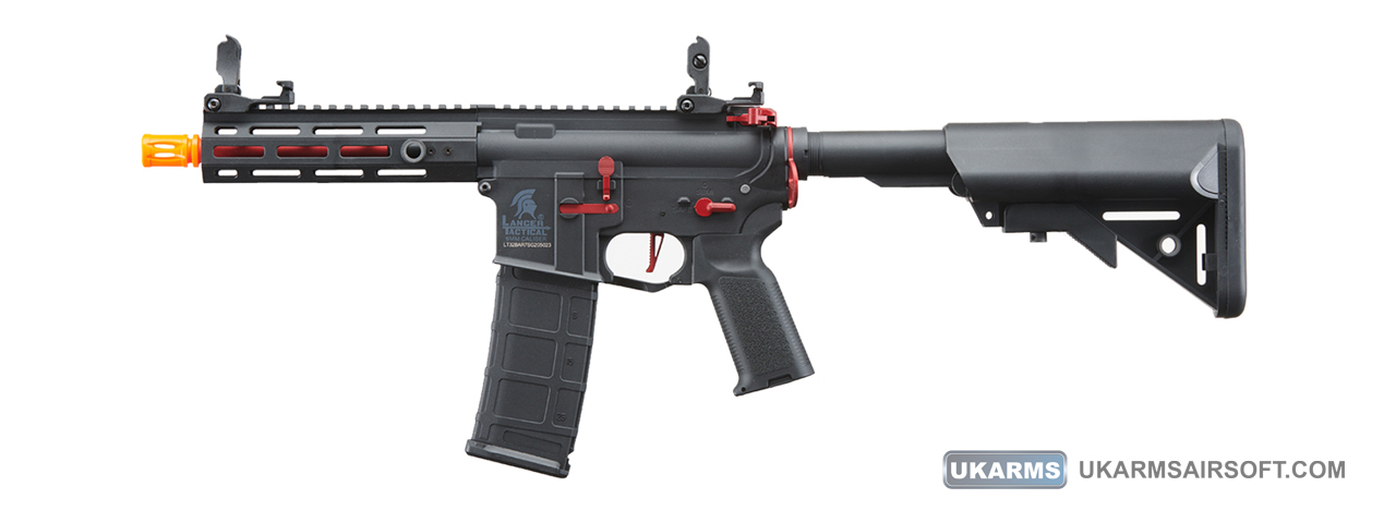 Lancer Tactical Gen 2 Hellion M-LOK 7" Airsoft M4 AEG (Color: Black & Red)(Battery and Charger Included) - Click Image to Close