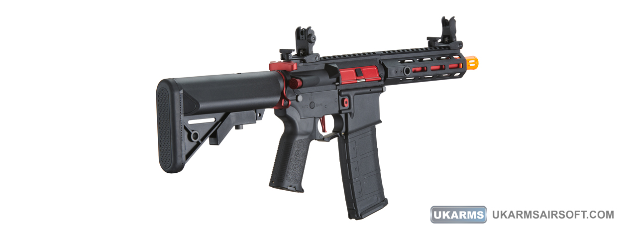 Lancer Tactical Gen 2 Hellion M-LOK 7" Airsoft M4 AEG (Color: Black & Red)(Battery and Charger Included)