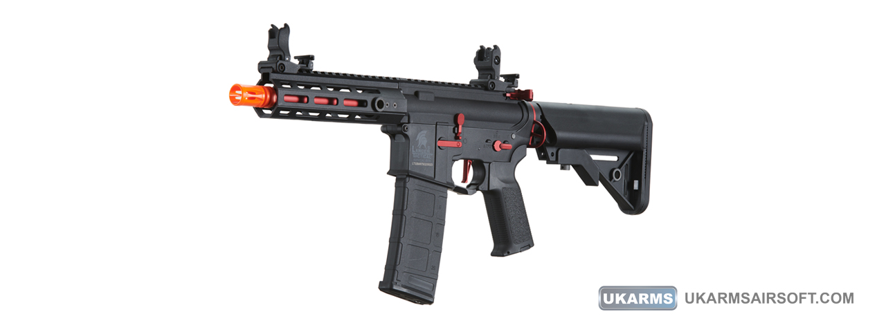 Lancer Tactical Gen 2 Hellion M-LOK 7" Airsoft M4 AEG (Color: Black & Red)(Battery and Charger Included)