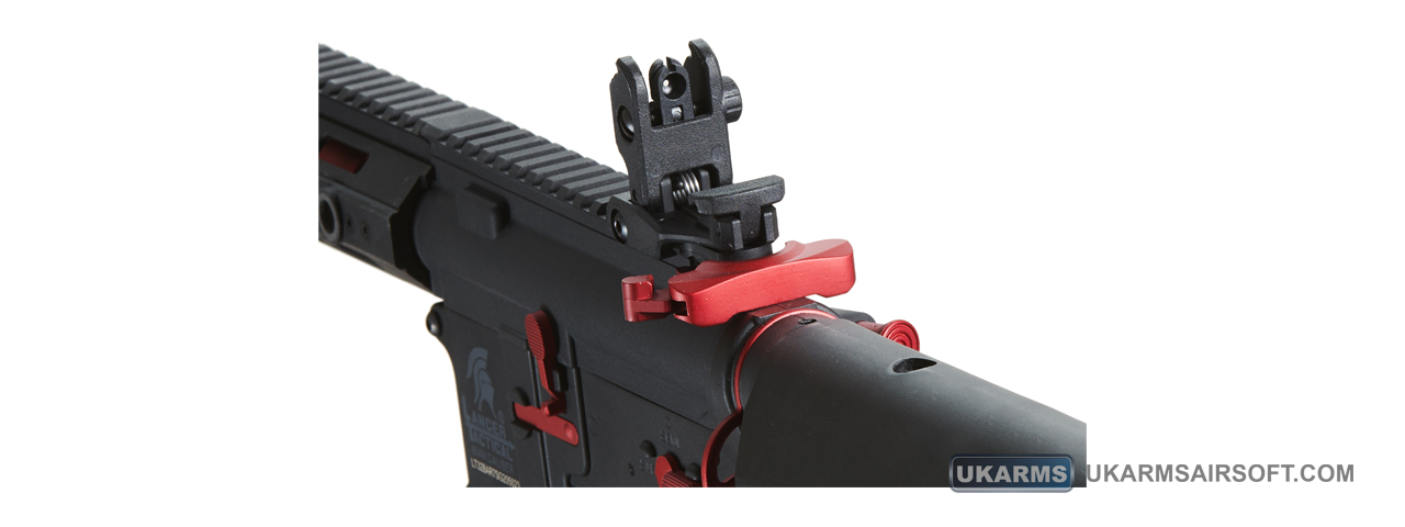 Lancer Tactical Gen 2 Hellion M-LOK 7" Airsoft M4 AEG (Color: Black & Red)(Battery and Charger Included) - Click Image to Close