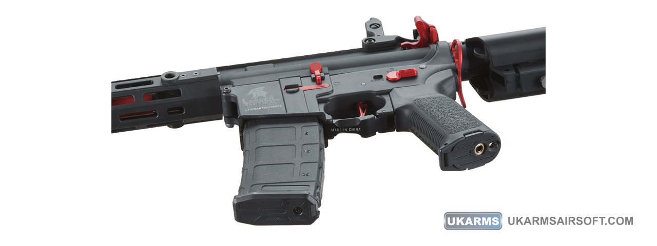 Lancer Tactical Gen 2 Hellion M-LOK 7" Airsoft M4 AEG (Color: Black & Red)(Battery and Charger Included) - Click Image to Close