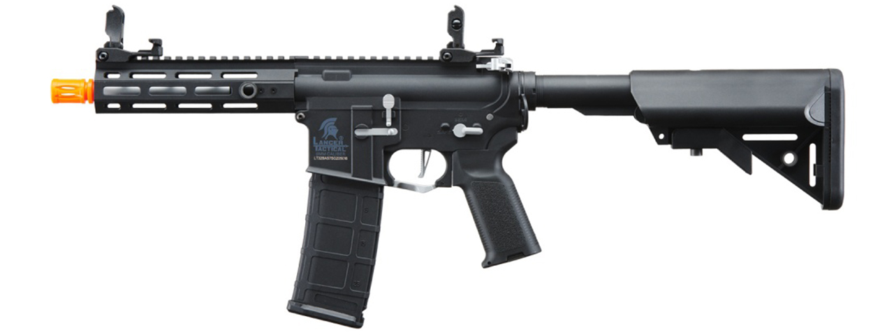 Lancer Tactical Gen 2 Hellion M-LOK 7" Airsoft M4 AEG Core Series (Color: Black & Silver)(No Battery and Charger)