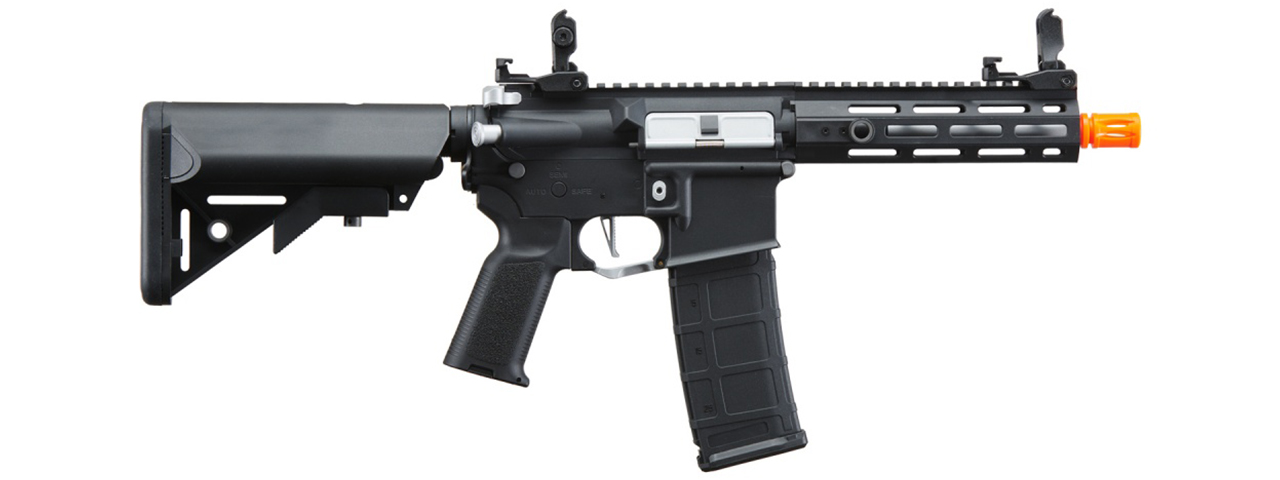 Lancer Tactical Gen 2 Hellion M-LOK 7" Airsoft M4 AEG Core Series (Color: Black & Silver)(No Battery and Charger) - Click Image to Close