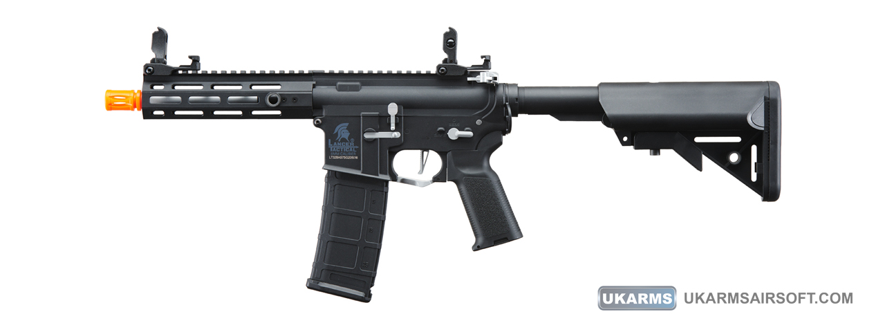 Lancer Tactical Gen 2 Hellion M-LOK 7" Airsoft M4 AEG (Color: Black & Silver)(Battery and Charger Included)