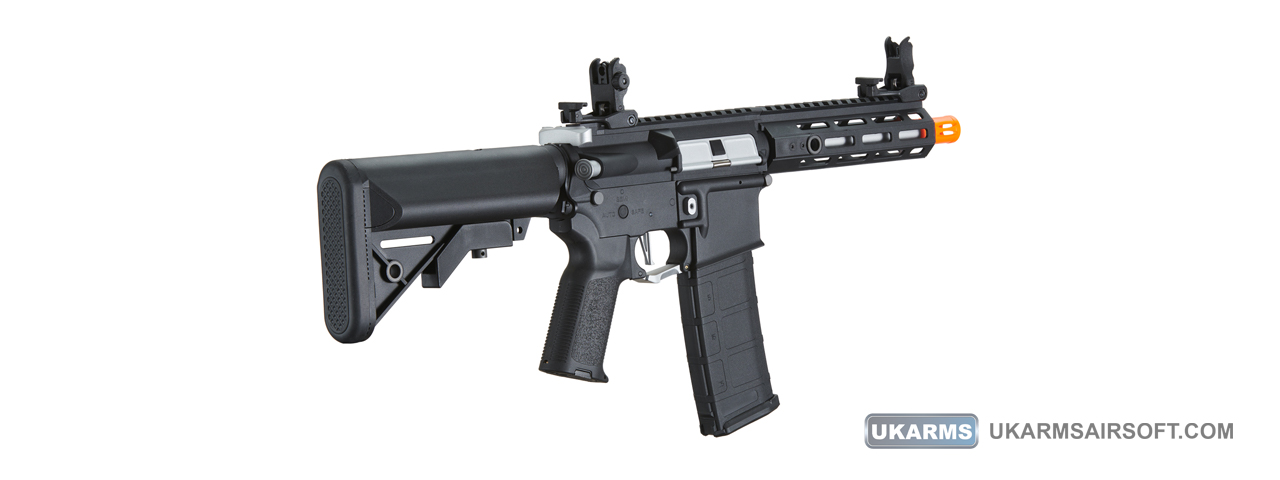 Lancer Tactical Gen 2 Hellion M-LOK 7" Airsoft M4 AEG (Color: Black & Silver)(Battery and Charger Included)