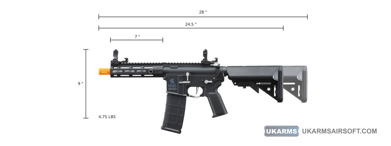 Lancer Tactical Gen 2 Hellion M-LOK 7" Airsoft M4 AEG (Color: Black & Silver)(Battery and Charger Included) - Click Image to Close