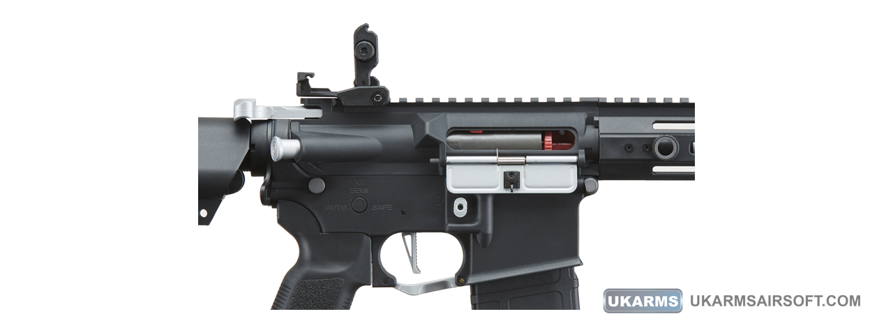 Lancer Tactical Gen 2 Hellion M-LOK 7" Airsoft M4 AEG (Color: Black & Silver)(Battery and Charger Included)