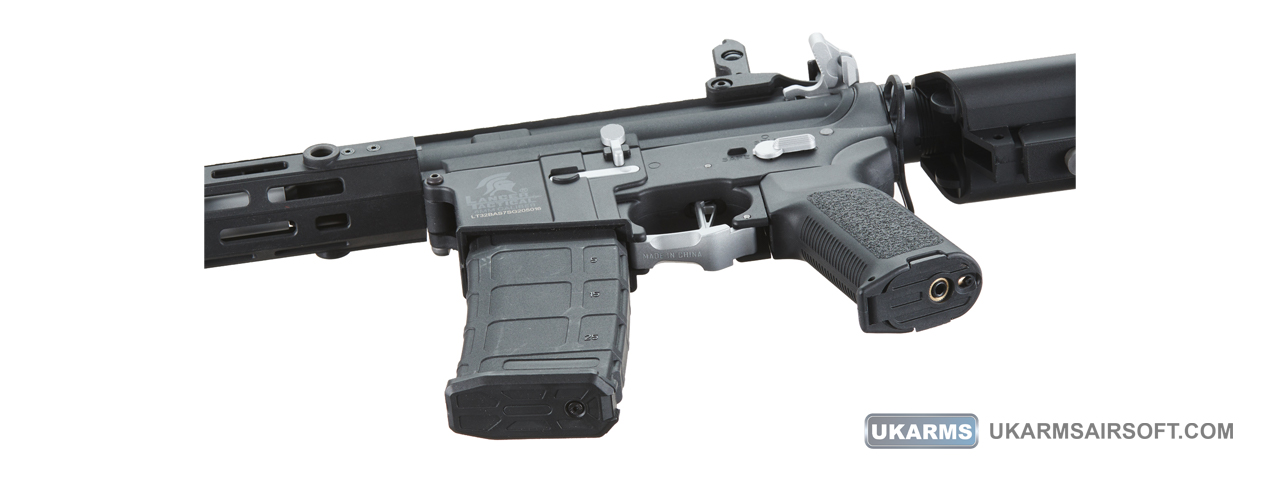 Lancer Tactical Gen 2 Hellion M-LOK 7" Airsoft M4 AEG (Color: Black & Silver)(Battery and Charger Included)