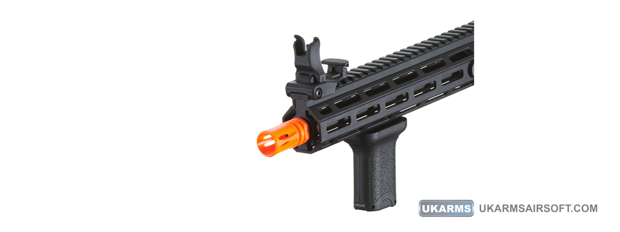 Lancer Tactical Gen 3 Hellion M-LOK 10" Airsoft M4 AEG with Delta Stock (Color: Black) - Click Image to Close