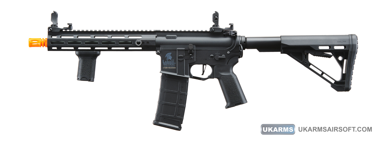 Lancer Tactical Gen 3 Hellion M-LOK 10" Airsoft M4 AEG with Delta Stock (Color: Black)