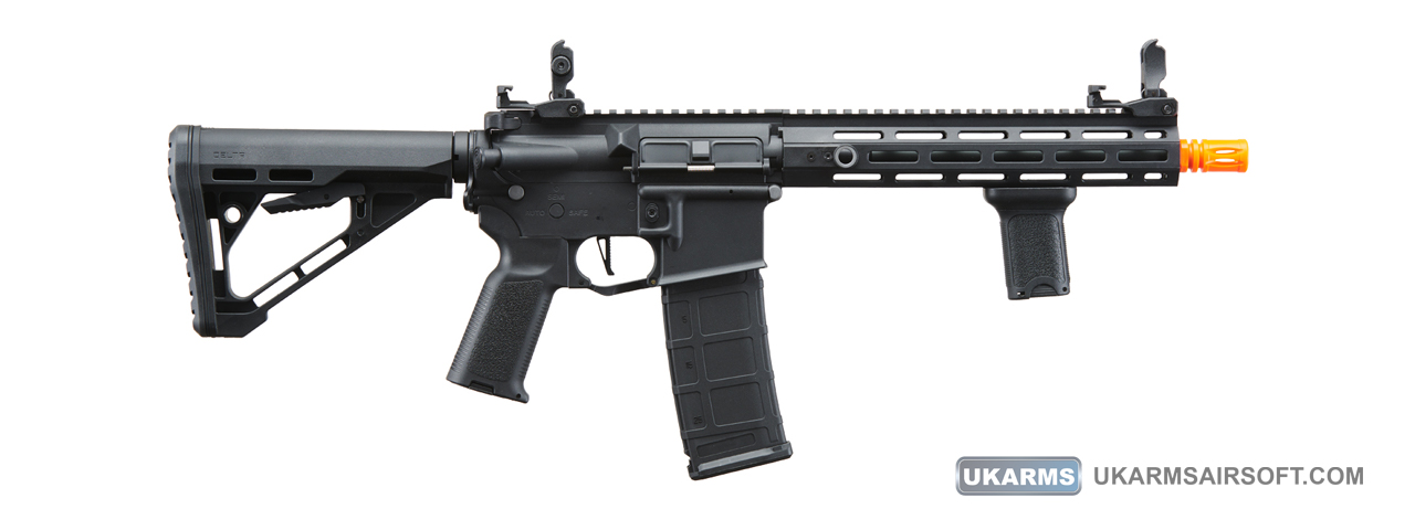 Lancer Tactical Gen 3 Hellion M-LOK 10" Airsoft M4 AEG with Delta Stock (Color: Black) - Click Image to Close