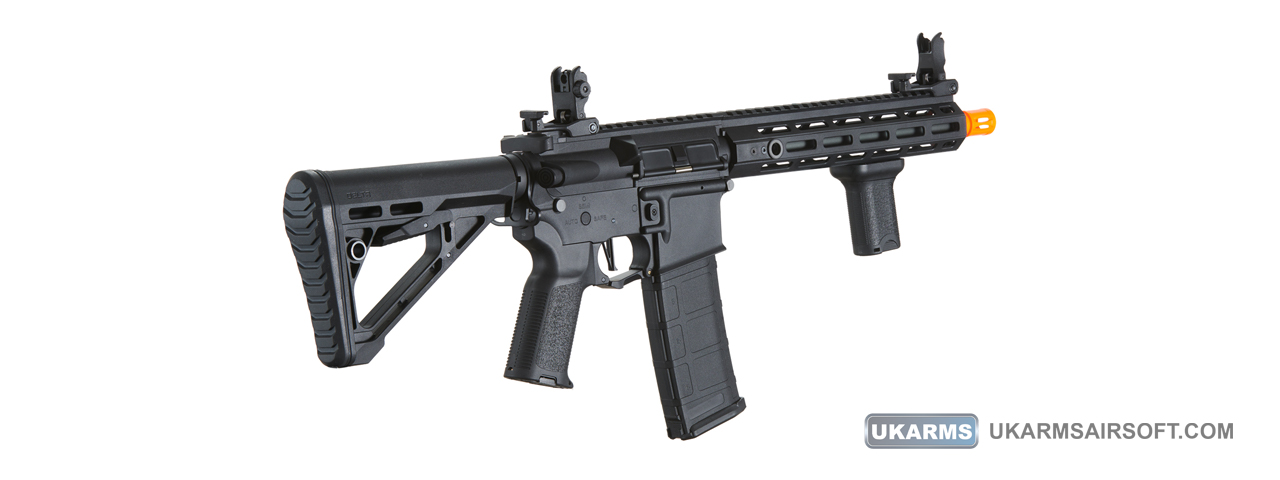 Lancer Tactical Gen 3 Hellion M-LOK 10" Airsoft M4 AEG with Delta Stock (Color: Black) - Click Image to Close