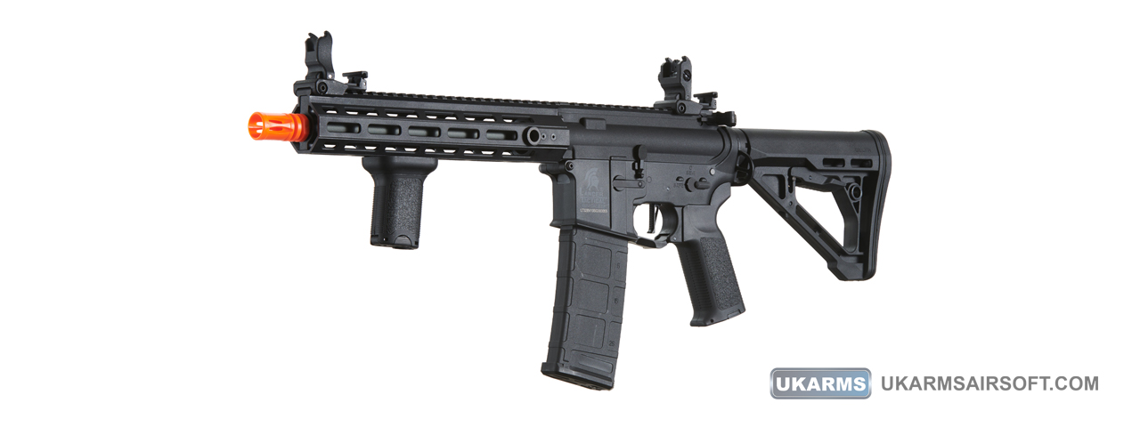 Lancer Tactical Gen 3 Hellion M-LOK 10" Airsoft M4 AEG with Delta Stock (Color: Black) - Click Image to Close