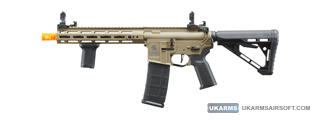 Lancer Tactical Gen 3 Hellion M-LOK 10" Airsoft M4 AEG with Delta Stock (Color: Tan)