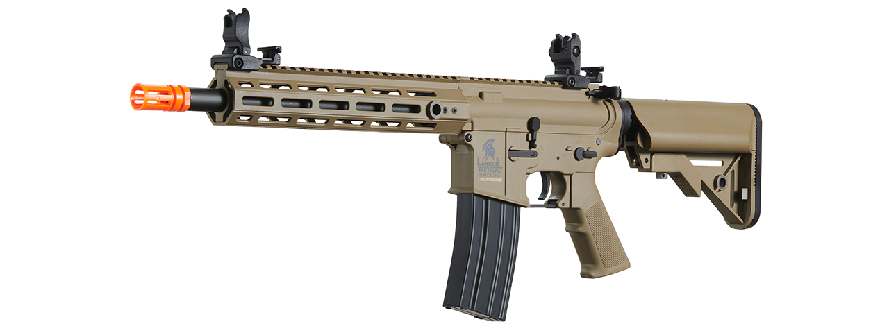 Lancer Tactical Gen 2 Hellion M-LOK 10" Airsoft M4 AEG (Color: Tan) (Battery and Charger Included) - Click Image to Close