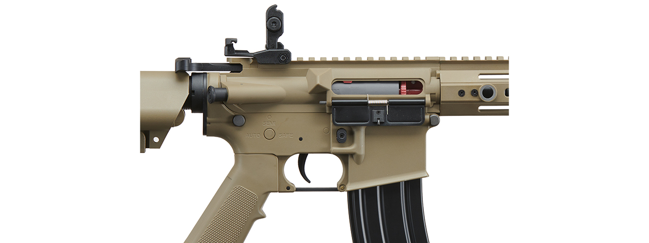 Lancer Tactical Gen 2 Hellion M-LOK 10" Airsoft M4 AEG (Color: Tan) (Battery and Charger Included) - Click Image to Close