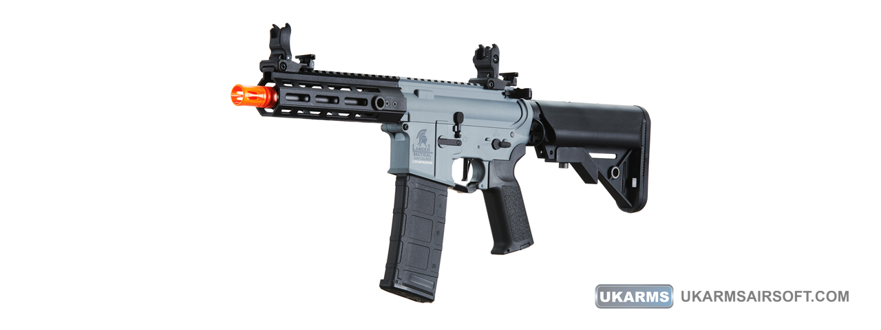 Lancer Tactical Gen 2 Hellion M-LOK 7" Airsoft M4 AEG (Color: Grey & Black)(Battery and Charger Included)