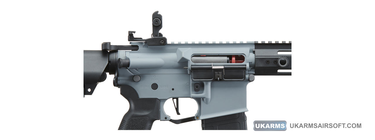 Lancer Tactical Gen 2 Hellion M-LOK 7" Airsoft M4 AEG (Color: Grey & Black)(Battery and Charger Included)