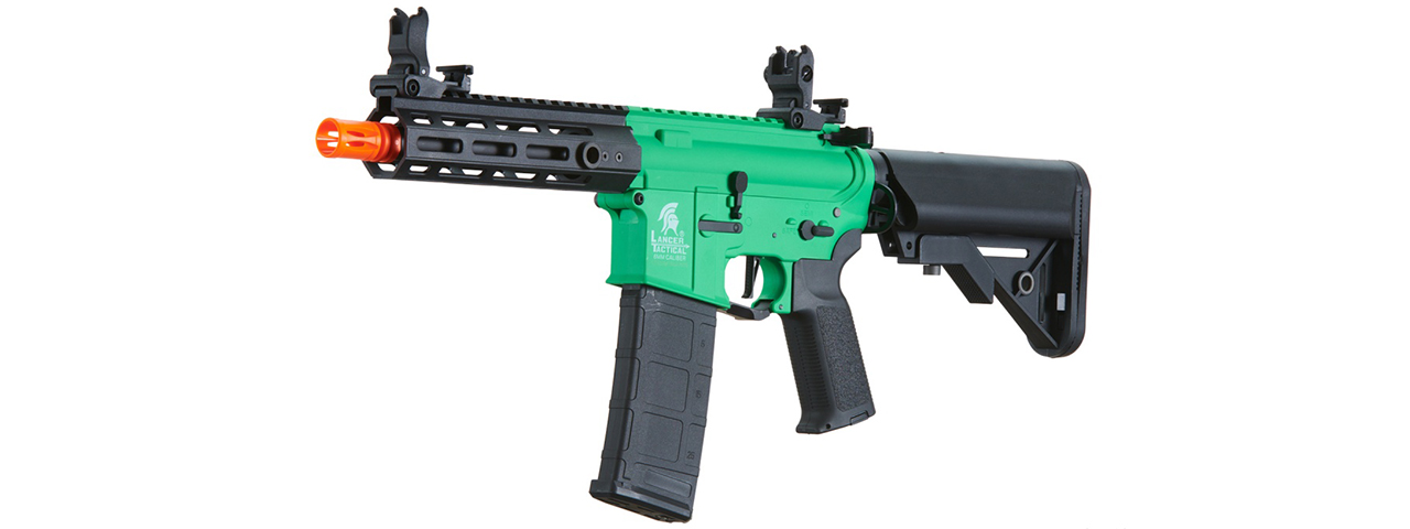 Lancer Tactical Gen 2 CQB M4 AEG Rifle Core Series (Color: Green & Black)(No Battery and Charger) - Click Image to Close