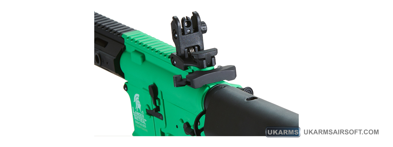 Lancer Tactical Gen 2 Hellion M-LOK 7" Airsoft M4 AEG (Color: Green & Black)(Battery and Charger Included) - Click Image to Close