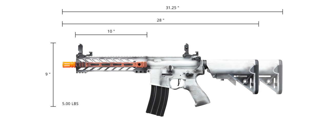 Lancer Tactical Proline Enforcer Battle Hawk 10" M4 Airsoft Rifle (Cerakote Color: Trooper Force) - Click Image to Close