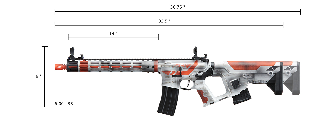 Lancer Tactical Archon 14" M-LOK Proline Series M4 Airsoft Rifle w/ Alpha Stock (Cerakote Color: Asiimov) - Click Image to Close