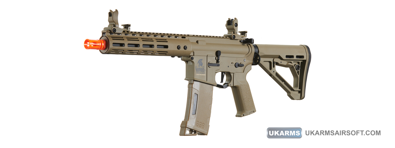 Lancer Tactical Gen 3 Archon 9" M-LOK M4 Airsoft Rifle w/ Delta Stock (Color: Tan) - Click Image to Close