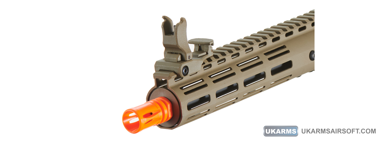 Lancer Tactical Gen 3 Archon 9" M-LOK M4 Airsoft Rifle w/ Delta Stock (Color: Tan)