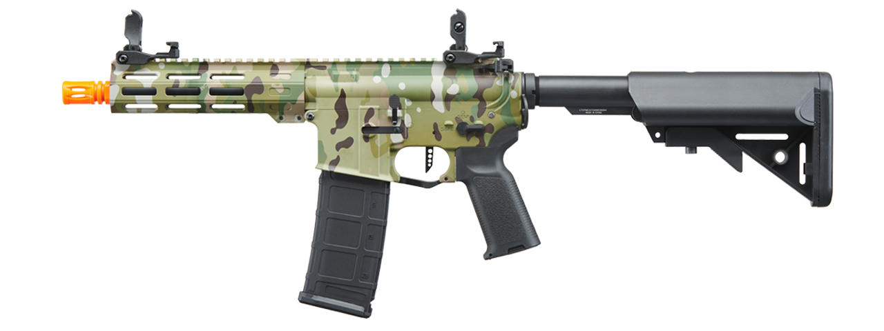 Lancer Tactical Viking 7" M-LOK Proline Series M4 Airsoft Rifle with Crane Stock (Color: Multi-Camo)