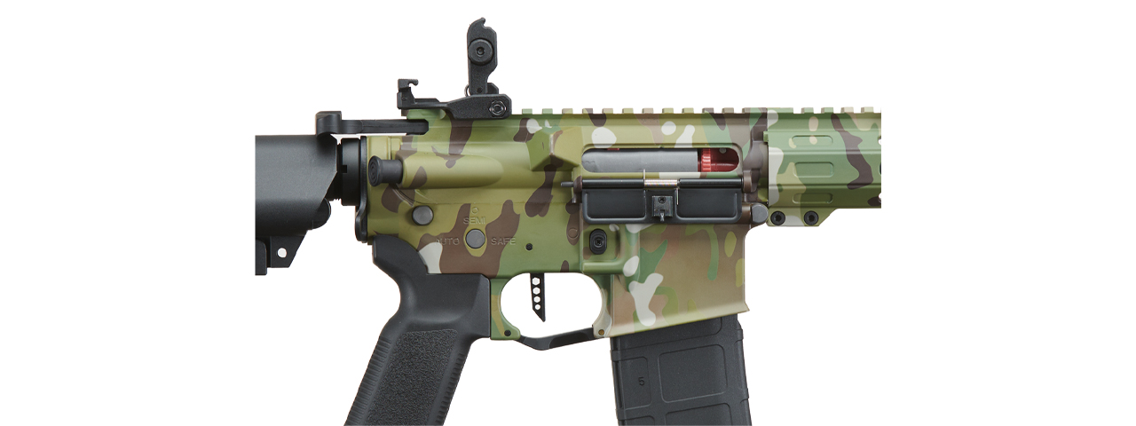 Lancer Tactical Viking 7" M-LOK Proline Series M4 Airsoft Rifle with Crane Stock (Color: Multi-Camo)