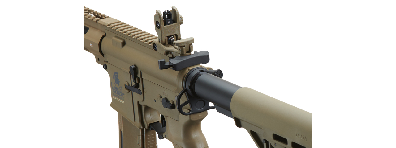 Lancer Tactical Gen 3 M-LOK 10" Airsoft M4 AEG with Delta Stock (Color: Tan) - Click Image to Close