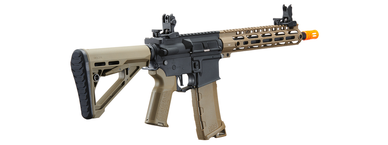 Lancer Tactical Gen 3 M-LOK 10" Airsoft M4 AEG with Delta Stock (Color: Two-Tone) - Click Image to Close