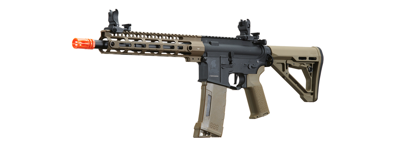 Lancer Tactical Gen 3 M-LOK 10" Airsoft M4 AEG with Delta Stock (Color: Two-Tone) - Click Image to Close