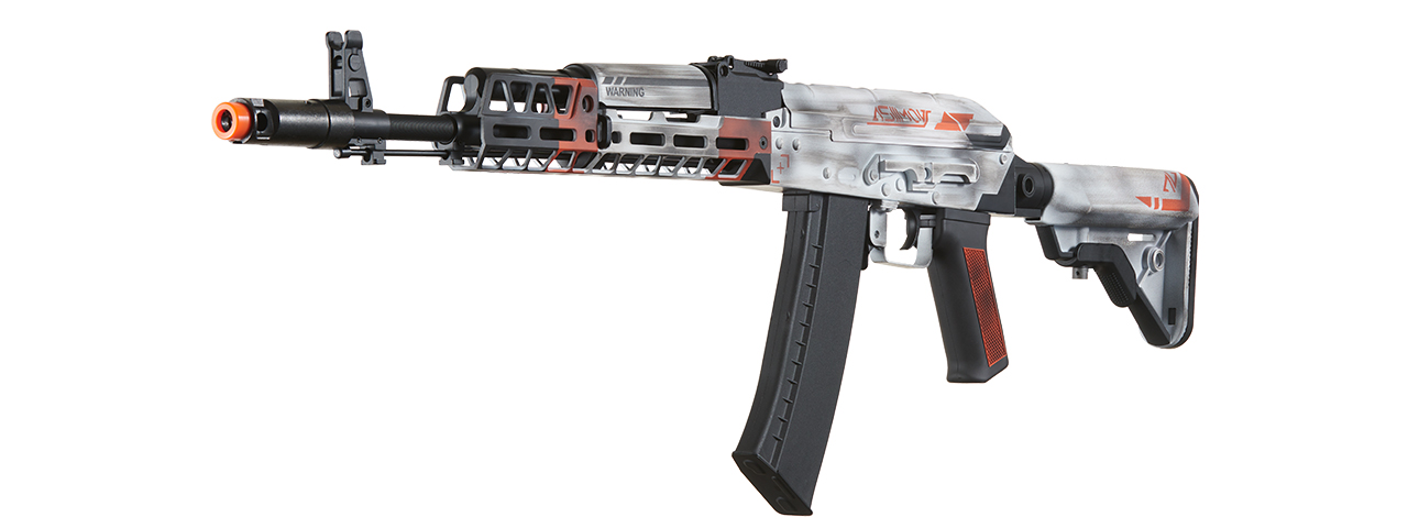 Lancer Tactical AK74 Full Metal Rifle w/ 10.5 inch M-LOK Handguard (Color: Asiimov) - Click Image to Close