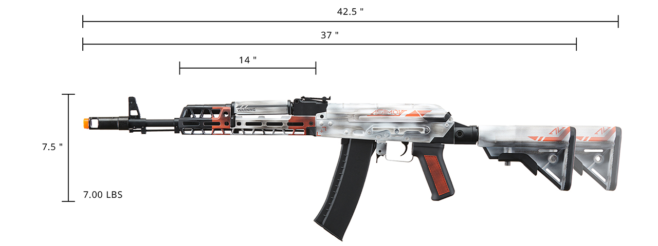 Lancer Tactical AK74 Full Metal Rifle w/ 10.5 inch M-LOK Handguard (Color: Asiimov)