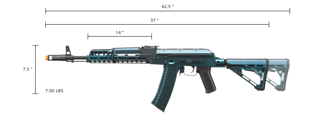 Lancer Tactical AK74 Full Metal Rifle w/ 10.5 inch M-LOK Handguard (Cerakote Color: Stringray) - Click Image to Close