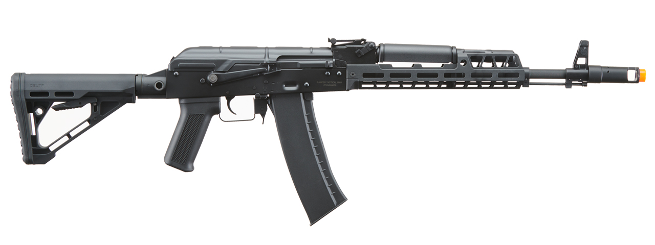 Lancer Tactical AK74 Full Metal Rifle w/ 10.5 inch CNC M-LOK Handguard and Delta Stock (Color: Black)