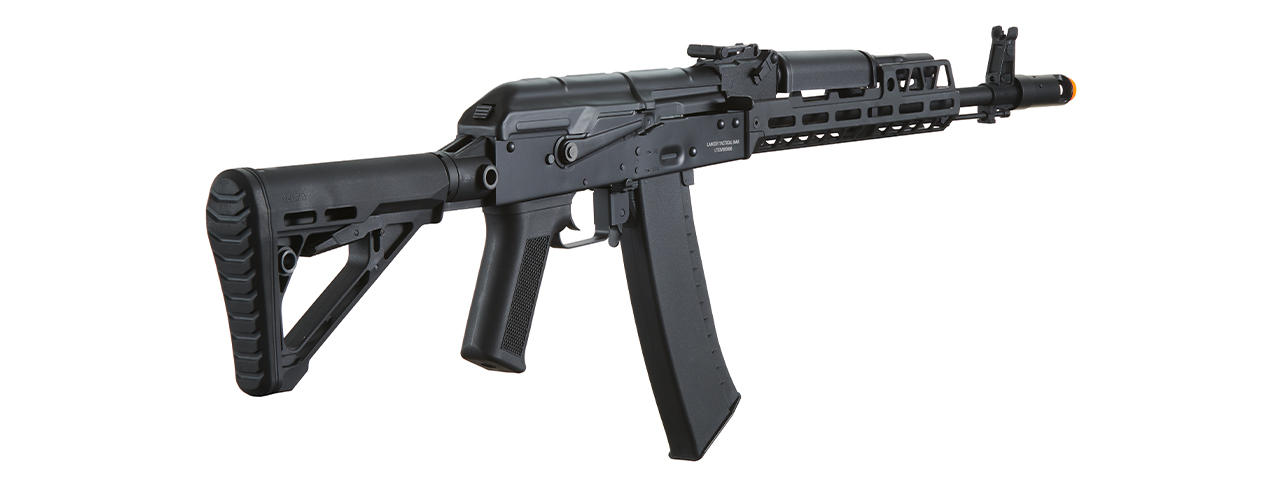 Lancer Tactical AK74 Full Metal Rifle w/ 10.5 inch CNC M-LOK Handguard and Delta Stock (Color: Black)