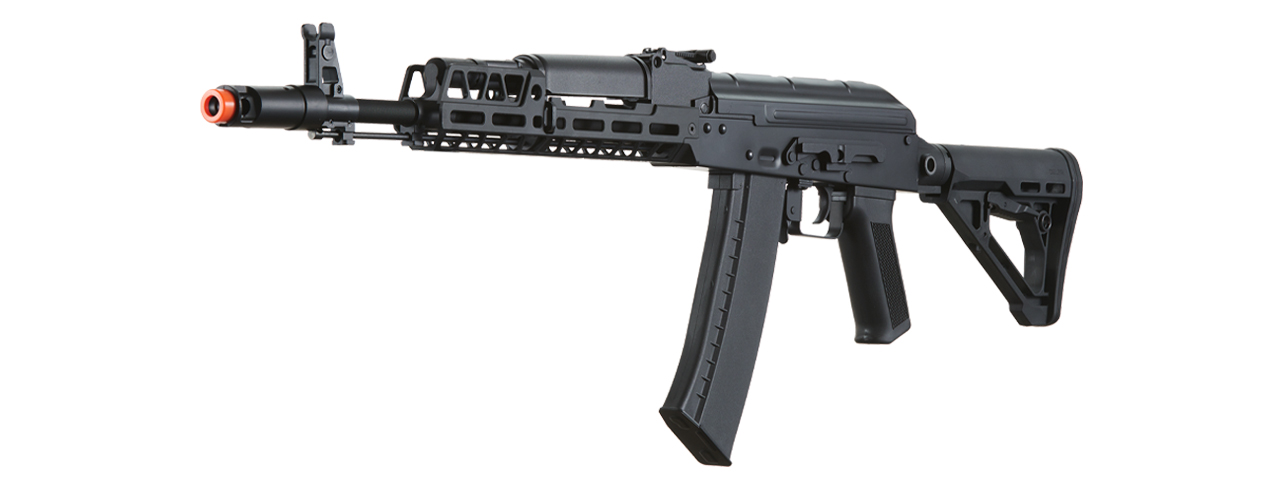 Lancer Tactical AK74 Full Metal Rifle w/ 10.5 inch CNC M-LOK Handguard and Delta Stock (Color: Black)