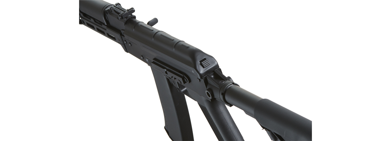Lancer Tactical AK74 Full Metal Rifle w/ 10.5 inch CNC M-LOK Handguard and Delta Stock (Color: Black)