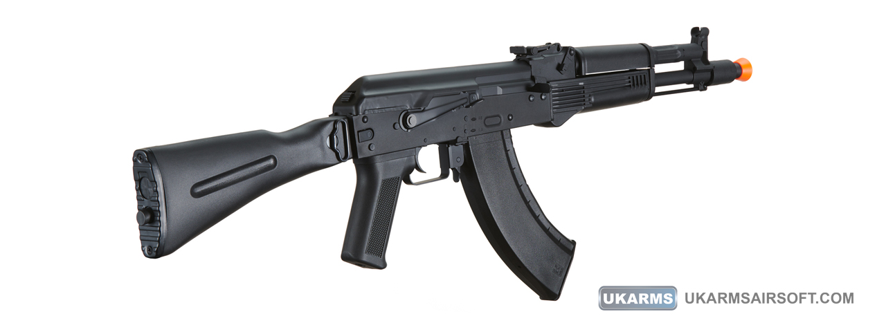 Lancer Tactical x Kalashnikov USA Licensed KR-104 SBR Airsoft AEG Rifle with Folding Stock (Color: Black) - Click Image to Close